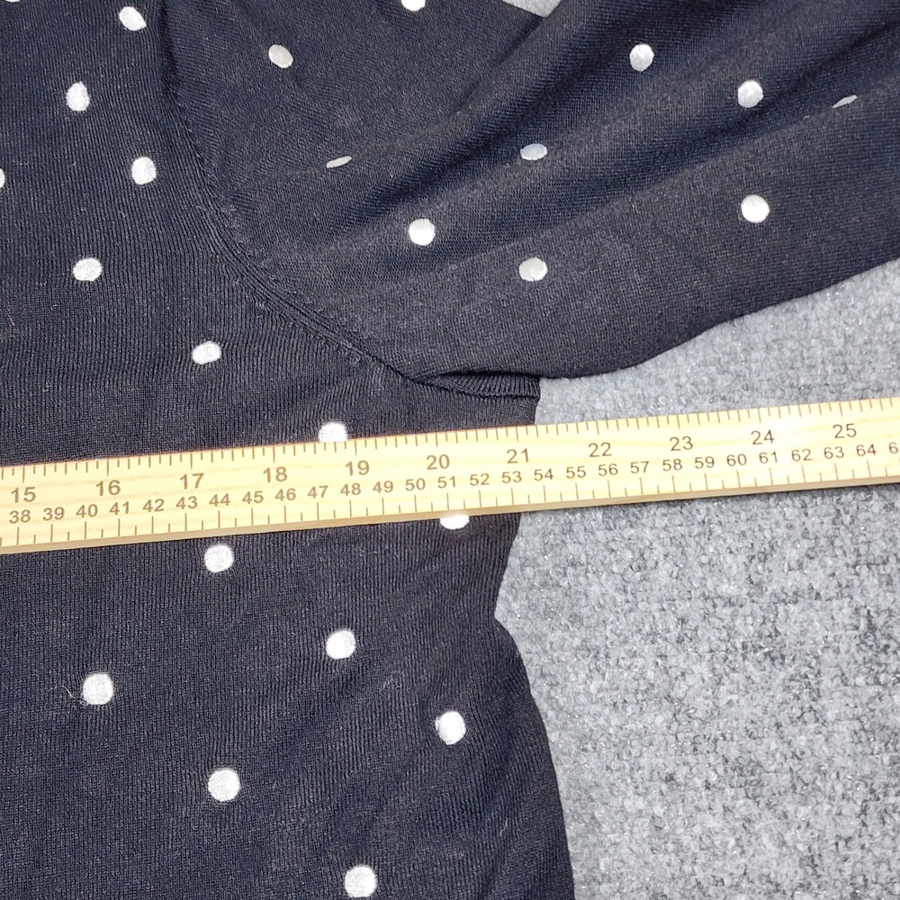 Charter Club Woman Black Polka Dot Cardigan Sweater 1X Embroidered Button Front - Picture 4 of 6
